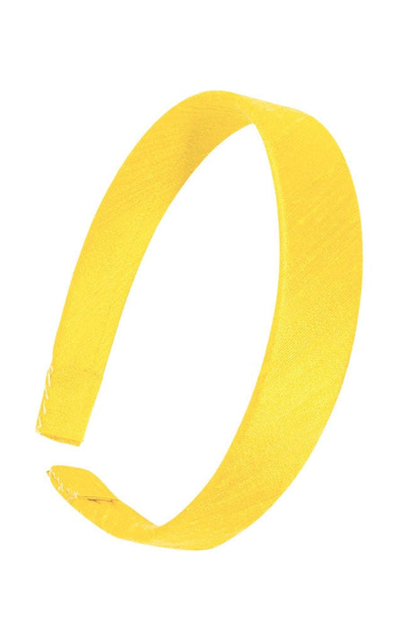 1" Ultracomfort Wide Headband, Mustard Yellow Silk Dupioni, L. Erickson USA