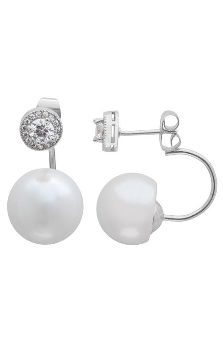 Crystal and Majorca Pearl Two-Way Earrings