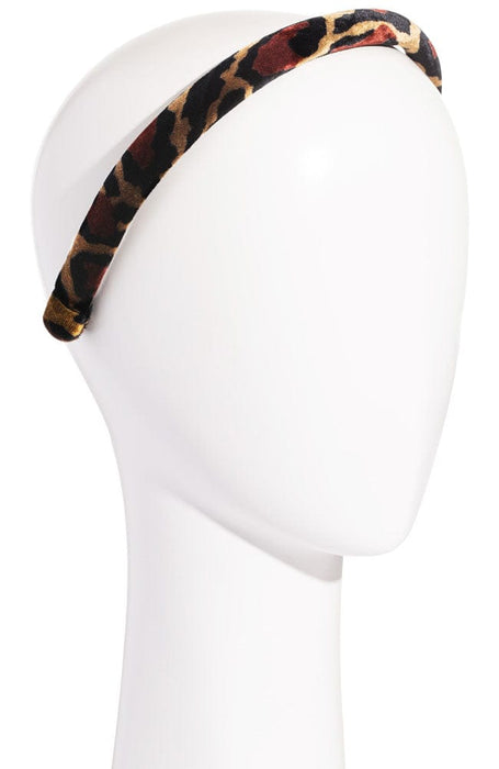 1/2" Padded Velvet Headband, Golden Leopard, L. Erickson USA, alternate view