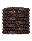 Thick Esspresso Brown Hair Ties by L. Erickson, 8 Grab and Go Ponytail Holders, strong hold for thick hair.