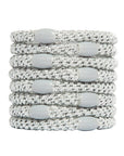 Thick, metallic silver hair ties by L. Erickson, 8 pack