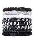 Black & White multi pack hair ties. Thick ponytail holders by L. Erickson.