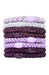 Thick, purple hair ties by L. Erickson, include light purple, dark purple, metallic purple, silver.