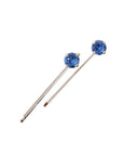 Sapphire Crystal and Silver Bobby Pins made with Crystals