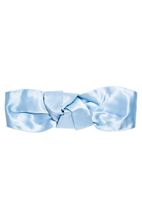 Cloud Blue Silk Knot Headband, Headwrap style wrap around head by L. Erickson
