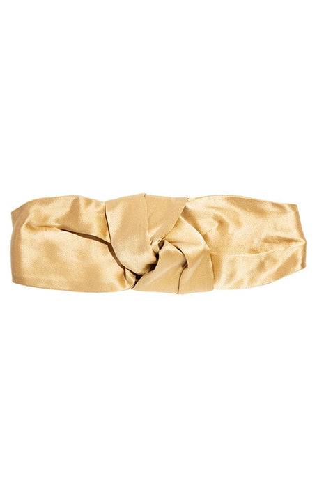 Gold Silk Knot Headband, Headwrap style wrap around head by L. Erickson