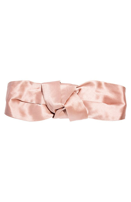 Pale Peche Pink Silk Knot Headband, Headwrap style wrap around head by L. Erickson