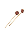 Smoked Topaz Crystal and Gold Bobby Pins made with Crystals