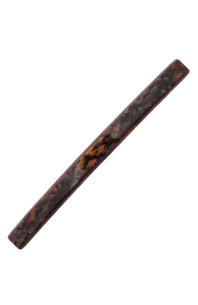 Long, French barrette ideal for fine to medium hair - Long &amp; Skinny Barrette, Mojave, metallic burnt sienna and deep chestnut.