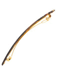 Side view of a grey France Luxe long barrette, ideal for fine to medium hair.