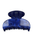 Small, French claw hair clip ideal for fine hair or small sections - Small Couture French Claw Clip, Nacro Ocean, marbled navy and pearlescent indigo.