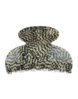 Small, French claw hair clip ideal for fine hair or small sections - Small Couture French Claw Clip, Opera Silver, pixelated mosaic of silver with black.