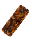 Large, French barrette ideal for thick hair - Rectangle Volume Barrette, Africa, textured bronze and amber.