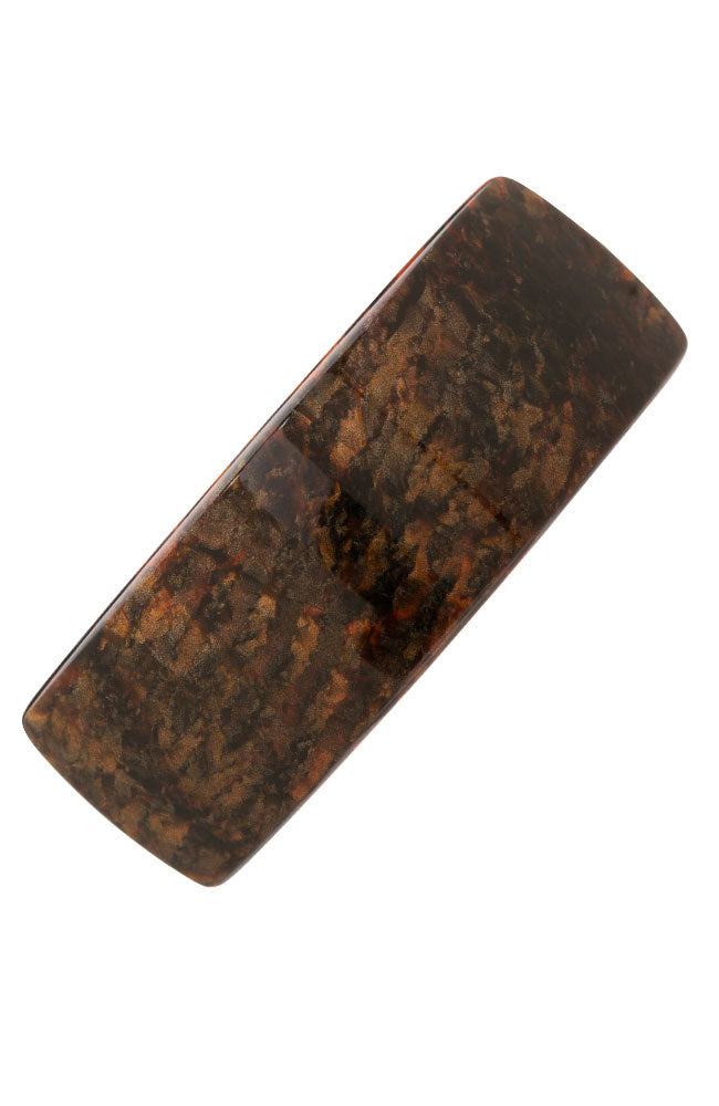 Large, French barrette ideal for thick hair - Rectangle Volume Barrette, Mojave, metallic burnt sienna and deep chestnut.
