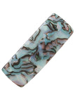 Large, French barrette ideal for thick hair - Rectangle Volume Barrette, South Sea, light blue, faux shell.