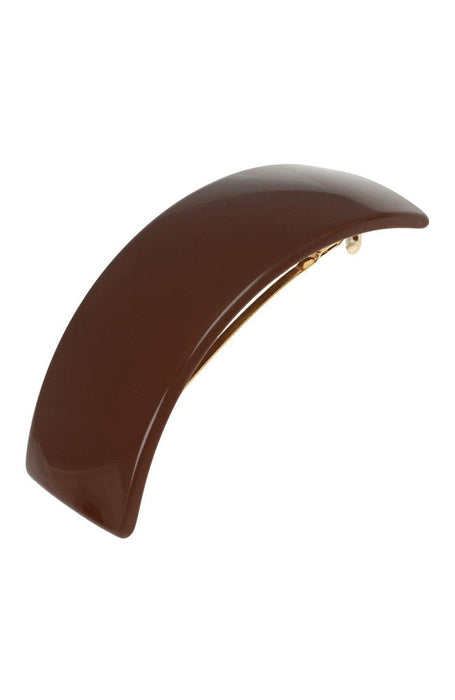 Rectangle Volume Barrette - Chocolate