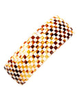 Large, French barrette ideal for thick hair - Rectangle Volume Barrette, Damier, checkered tortoise and ivory.