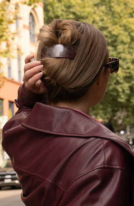 Rectangle Volume Barrette - Shimmer