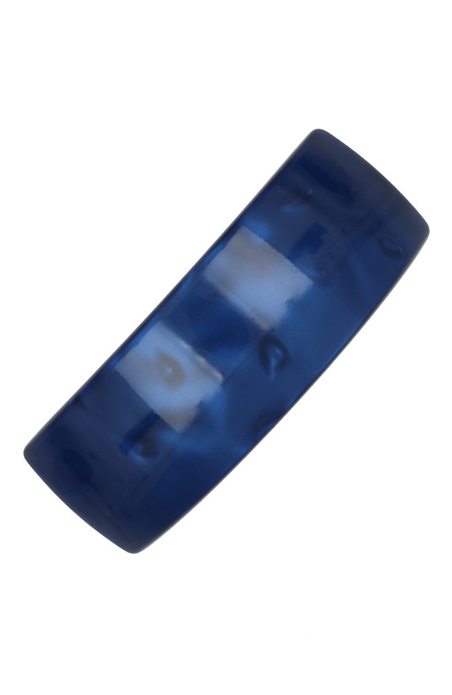 Large, French barrette ideal for thick hair - Rectangle Volume Barrette, Nacro Ocean, marbled navy and pearlescent indigo.