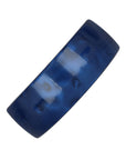Large, French barrette ideal for thick hair - Rectangle Volume Barrette, Nacro Ocean, marbled navy and pearlescent indigo.
