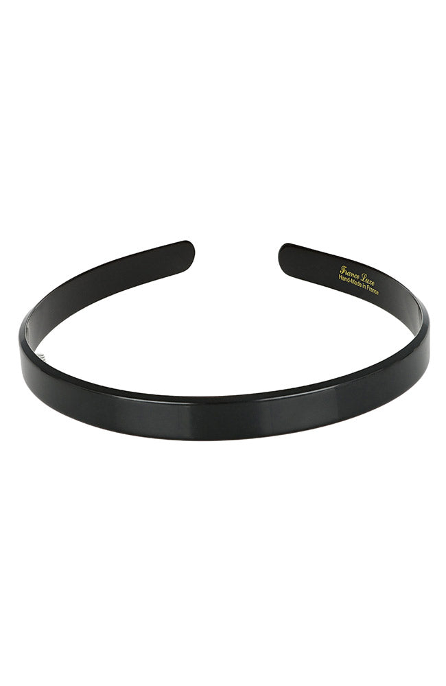 Classic black headband for women, polished smooth cellulose acetate. Timeless and comfortable.