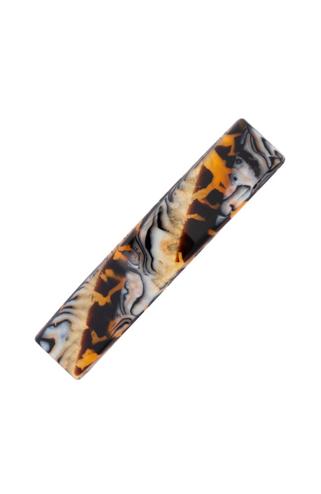 Medium, French barrette ideal for most hair types - Classic Rectangle Barrette, Lasco, golden sand and rich brown.