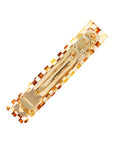 Medium, checkered tortoise and ivory hair clip featuring a French barrette style clasp, ideal for most hair types - Classic Rectangle Barrette, Damier.