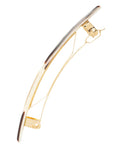 Side view of a brown France Luxe Classic French Barrette, ideal for most hair types.