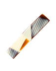 Medium, French barrette ideal for most hair types - Classic Rectangle Barrette, Natural Horn, horn inspired blend of creamy ivory, warm caramel, and chestnut brown.