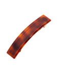 France Luxe medium, rich amber and mahogany brown barrette for women - Classic Rectangle Barrette, Tortoise.