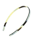 France Luxe thin, horn inspired blend of cream and black headband for women - 1/4" Ultracomfort Headband, Black Horn.