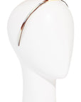Thin no-slip 1/4" Ultracomfort Headband in Natural Horn with gentle teeth and ivory-caramel-brown tones.