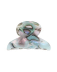 Mini, French claw hair clip ideal for fine hair or small sections - Mini Couture French Claw Clip, South Sea, light blue, faux shell.
