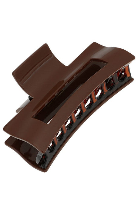 Large Rectangle Cutout Claw Clip - Chocolate