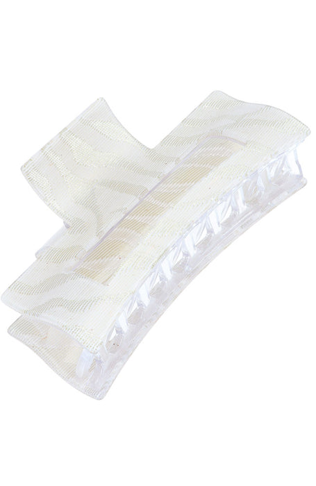 Large Rectangle Cutout Claw Clip - Metallic Zebra