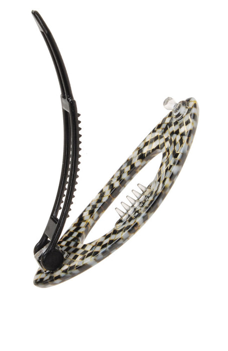 Mini Cutout Oval Plastic Tige Boule Barrette - Classic