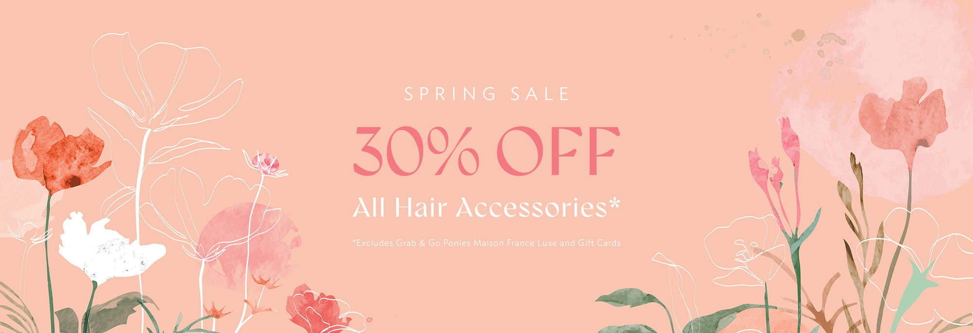 30% off spring sale on hair accessories