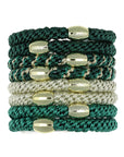 Grab & Go Pony, 8 Pack Hair Ties - Metallic Bead