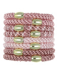 Grab & Go Pony, 8 Pack Hair Ties - Metallic Bead