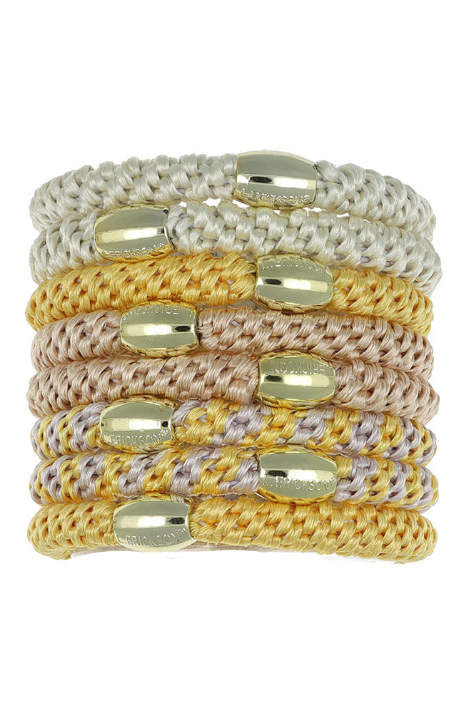 Grab &amp; Go Pony, 8 Pack Hair Ties - Metallic Bead