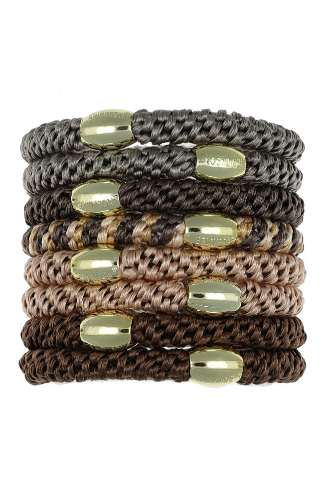 Grab &amp; Go Pony, 8 Pack Hair Ties - Metallic Bead