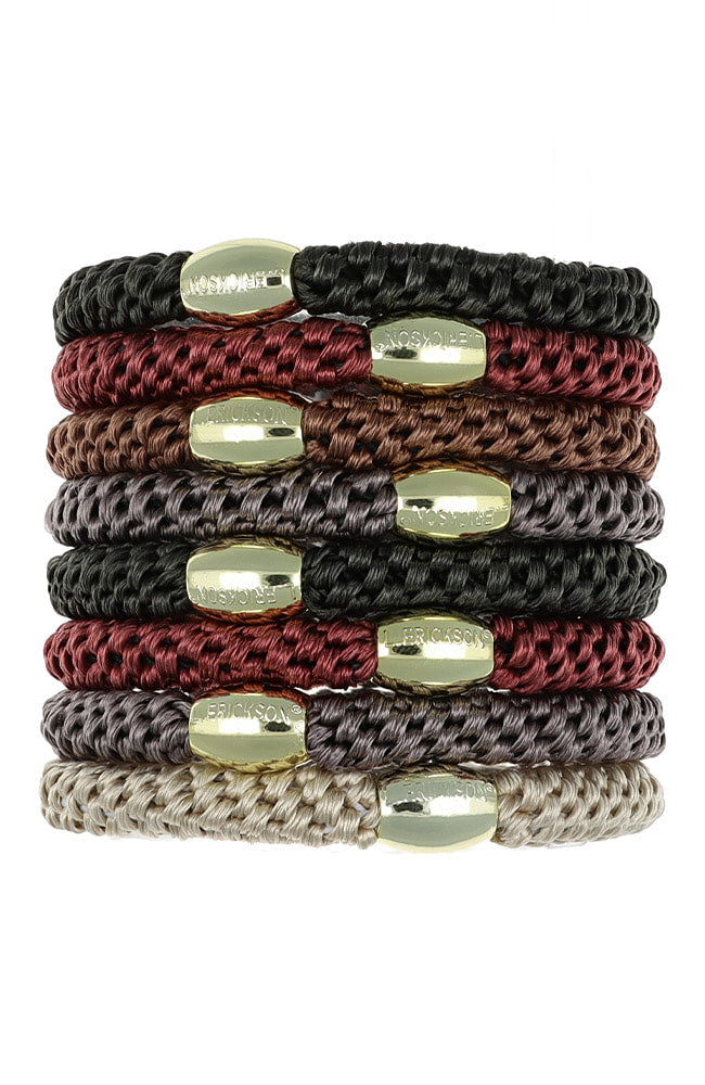 Grab &amp; Go Pony, 8 Pack Hair Ties - Metallic Bead