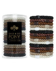 L. Erickson hair ties for thick hair, 15 pack Grab & Go Pony Tube with neutral multi hair bands.