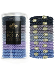 Grab & Go Pony Tube, 15 Hair Ties - Metallic Bead