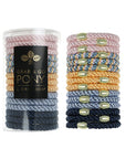 Grab & Go Pony Tube, 15 Hair Ties - Metallic Bead