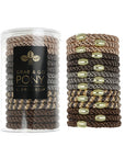 Grab & Go Pony Tube, 15 Hair Ties - Metallic Bead