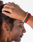Christmas hair accessories, thick hair ties bracelets with style. L. Erickson ponytail holders for thick hair.