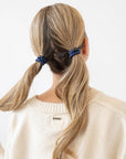 L. Erickson thick hair ties, Blue, Aqua, Navy, Periwinkle, Indigo. Strong, durable, damage-free.