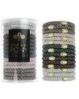 Grab & Go Pony Tube, 15 Hair Ties - Metallic Bead