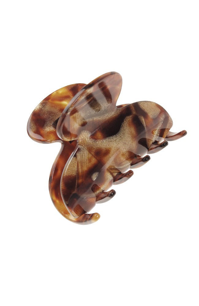 France Luxe small, textured bronze and amber claw hair clip for women - Small Couture French Claw Clip, Africa.